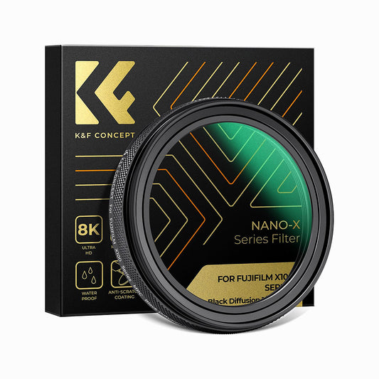 K&F Concept Fuji X100 Lens Black Mist 1/4 Filter, Multi Coated HD Optical Glass Scratch-resistant Compatible with Fuji X100, X100F, X100S, X100T, X100V, X100VI Nano-Xcel Series (Black)KF01.2883