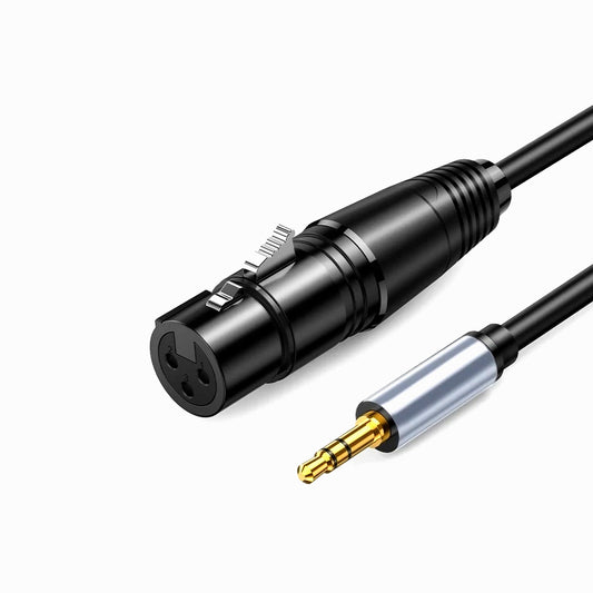 XLR to 3.5mm Audio Cable Microphone Balanced Analog Audio Cord XLR Female to AUX 3.5mm Jack for Computer Phone Speaker Amplifier 2M