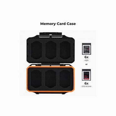 K&F Concept 6 Slots XQD Cfexpress Type-B Card Holder, Water-Resistant Memory Card Storage Carring Case, Shockproof Card Protection Box Organizer (KF31.108)