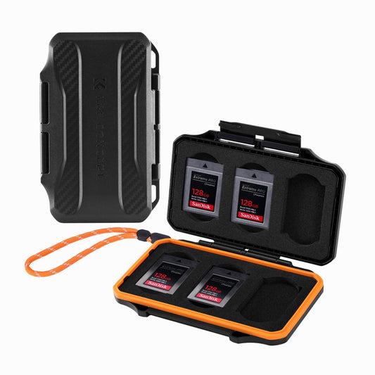 K&F Concept 6 Slots XQD Cfexpress Type-B Card Holder, Water-Resistant Memory Card Storage Carring Case, Shockproof Card Protection Box Organizer (KF31.108)