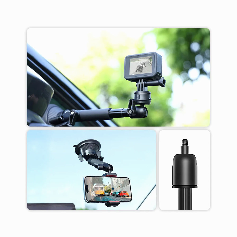ULANZI ZJ01 ACTION CAMERA SUCTION CUP MOUNT WITH TELESCOPIC POLE -T086